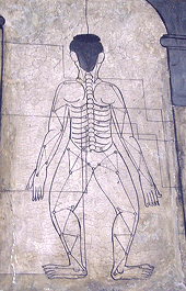 mural mostrando puntos de presion en el cuerpo