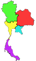 zonas de Tailandia coloreadas