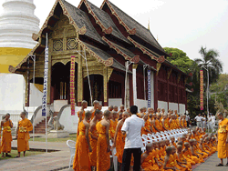 Novicios en un templo de Chiang Mai