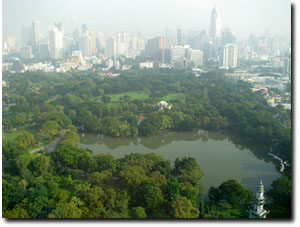 vista aerea del Parque Lumphini en Bangkok