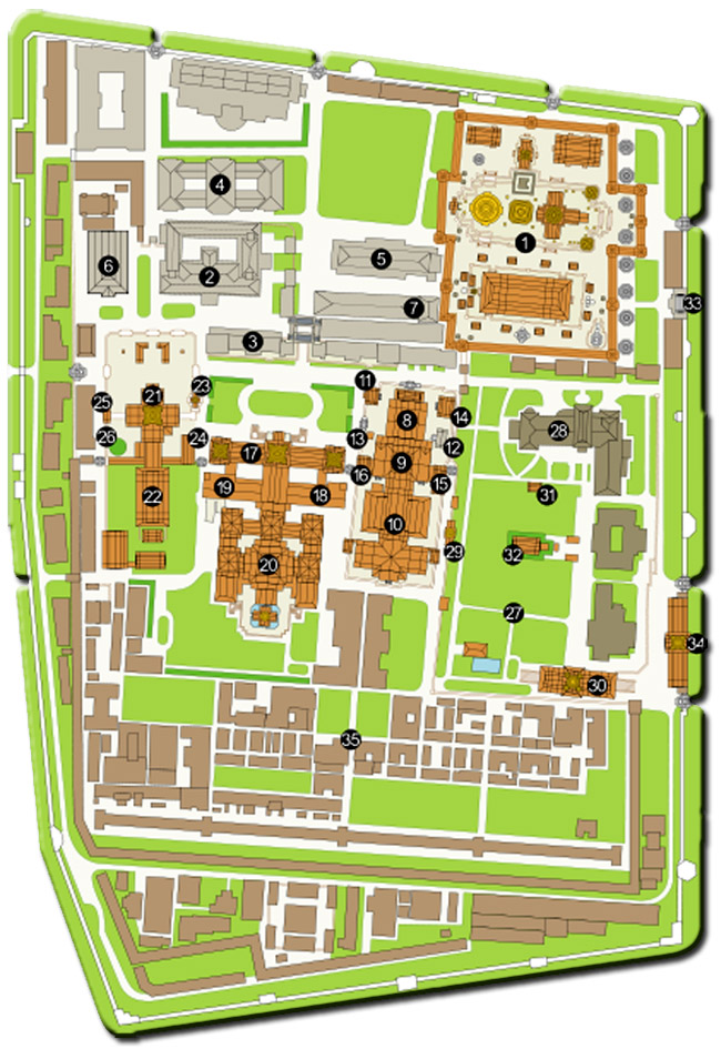 Mapa del Gran Palacio de Bangkok