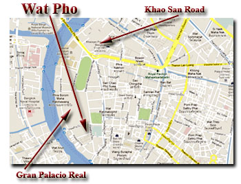 localizacion del templo wat pho en bangkok