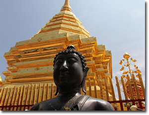 cabeza de buda en el Templo Wat Phrathat Doi Suthep