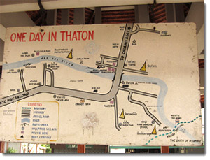 cartel con un mapa de Thaton