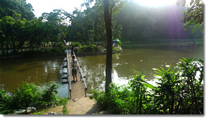estanque en el templo Wat Umong