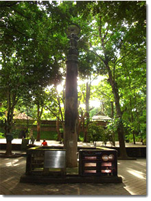 replica pilar ashoka en el templo Wat Umong