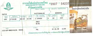 ticket de bus de Phitsanulok a Bangkok