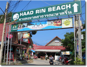 Entrada a la playa de Haad Rin Beach en Ko Pha Ngan