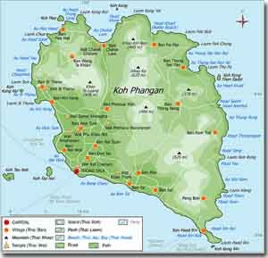 mapa de Ko Pha Ngan