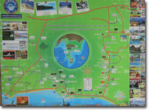 mapa de Ao Nang con sus lugares mas destacados