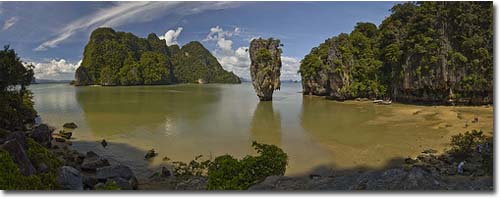 vista panoramica de la isla de James Bond en Phang Nga