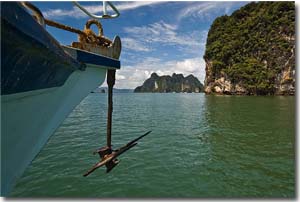 proa de una embarcación en Phang Nga