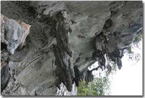 detalle de rocas en Phang Nga