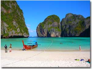 imagen idilica de la playa de ko Phi Phi Leh