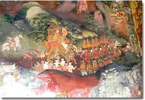 Mural Vessantara Jataka del siglo XIX